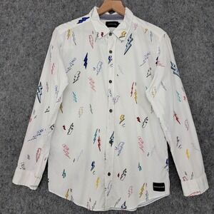 Calvin Klein Jeans Shirt Youth Boys XL 18/20 Lightning Bolt Button Down CKJ